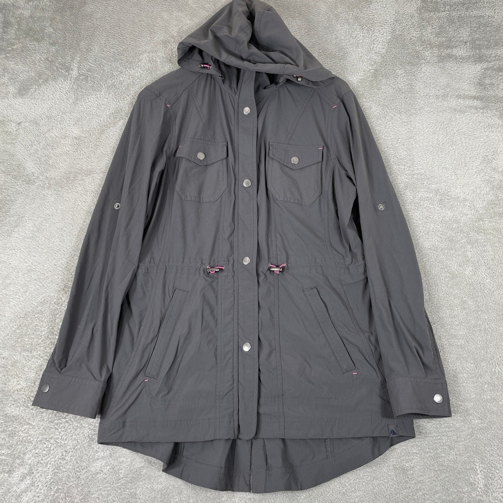 LL Bean Utility Jacket Womens Small Gray Anorak Field Coat Hiking Gorpcore